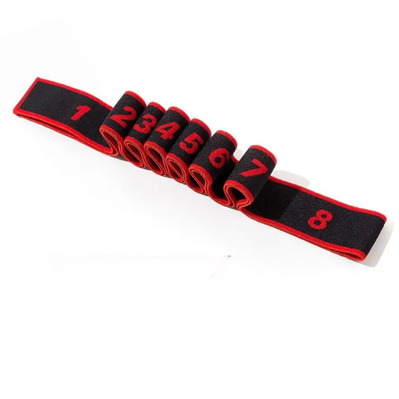 Yoga Pull Strap Belt Girl Elastic Latin Dance Stretching Band Loop Yoga Pilates GYM Fitness Exercise Resistance Band with Number